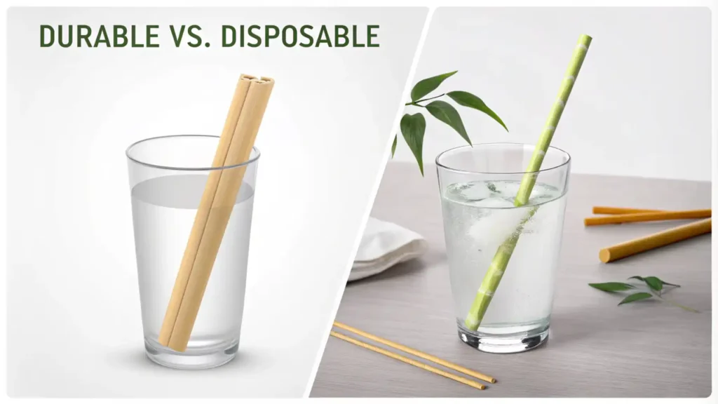 Comparison of bamboo straw and paper straw durability