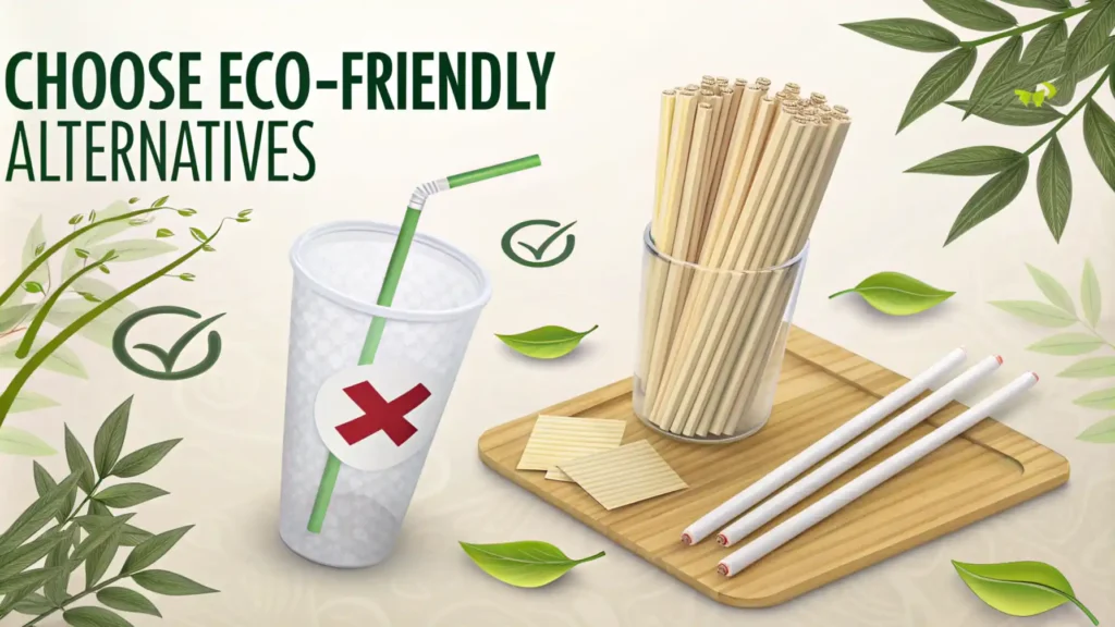 Comparison of different eco-friendly straws