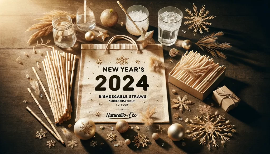 Sustainable straws for New Year 2024 celebration.