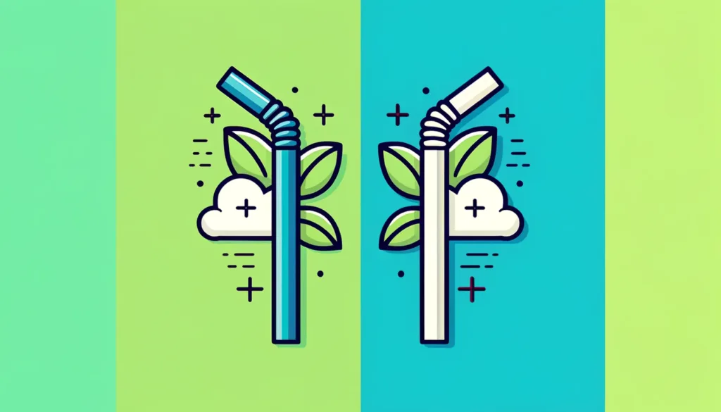 Comparison between a plastic straw and an eco-friendly alternative