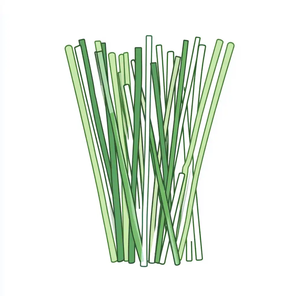 Illustration of a bundle of green straws representing a diverse product range