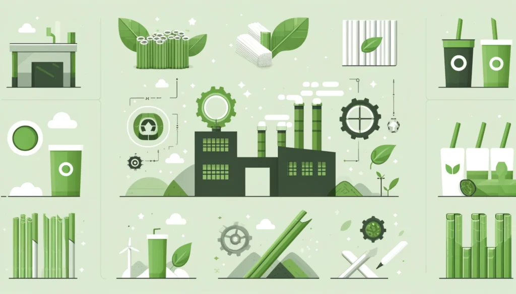 Manufacturing process of sugarcane straws