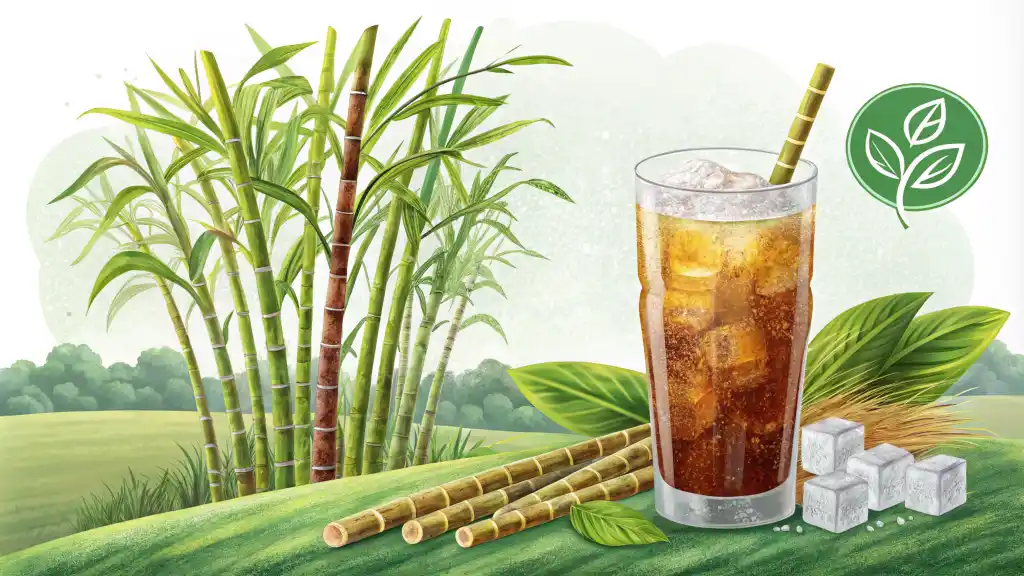 Bamboo straws in a tropical drink