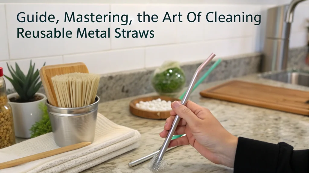 Rinsing metal straws