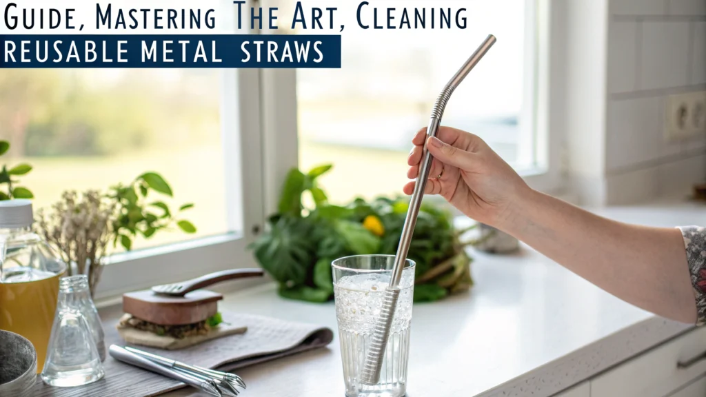 Scrubbing metal straws