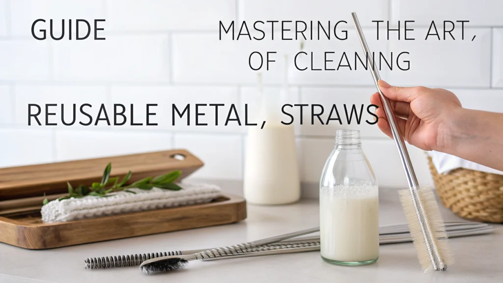 Ultrasonic cleaning of metal straws