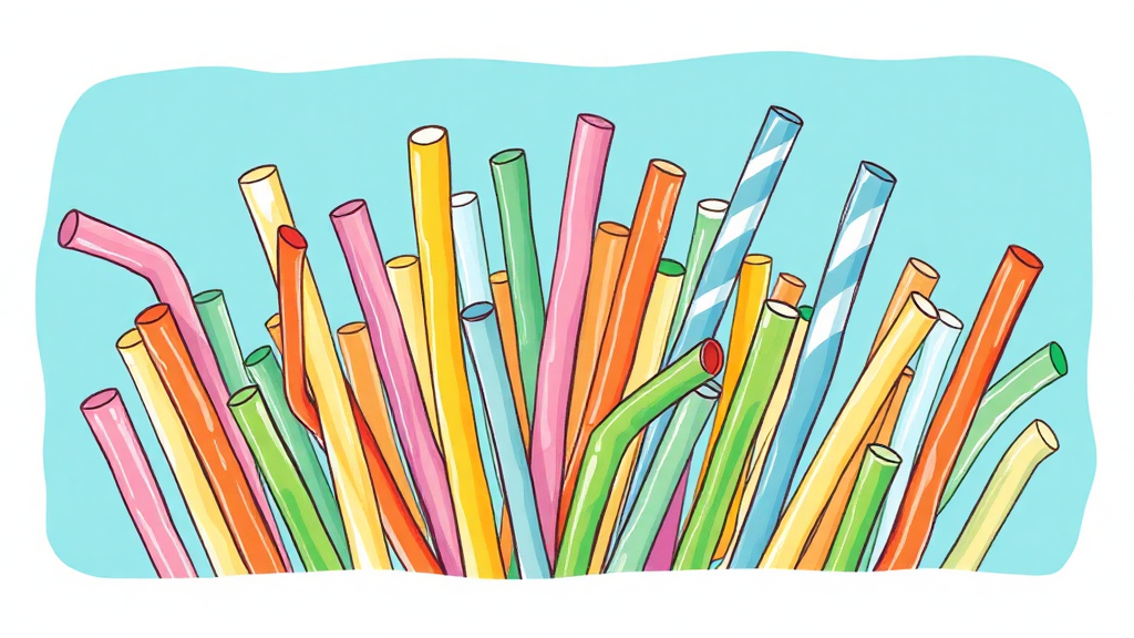 Eco-friendly straws in use