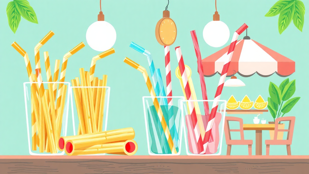 Sustainable business practices chart with compostable straws
