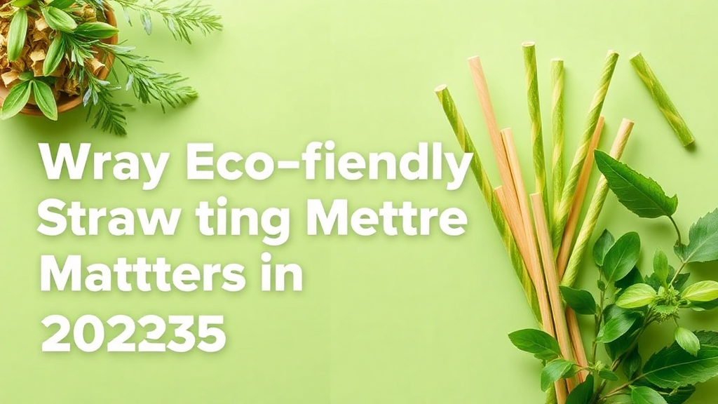 Eco-friendly straws and leaves on green background