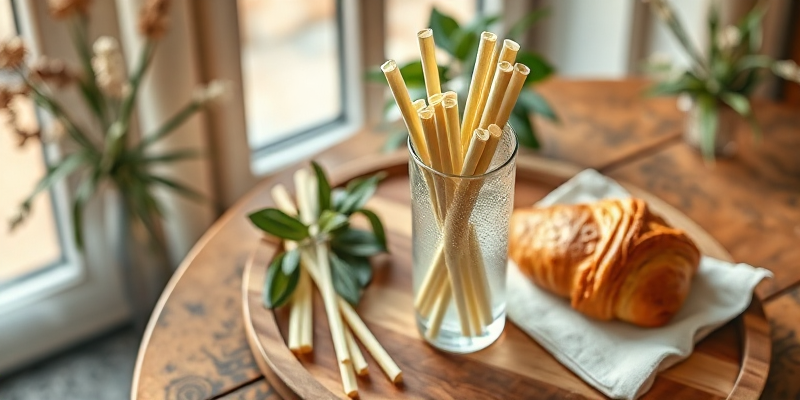 Pajitas de caña de azúcar ecológicas: FDA & LFGB Certified, Compostable - Close-Up of Home Compostable Straw Texture