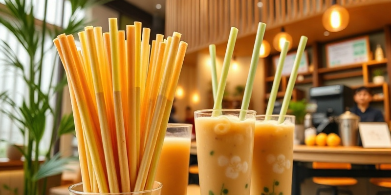 Sedotan tebu ramah lingkungan: FDA & LFGB Certified, Compostable - Sugarcane Straws in Commercial Use