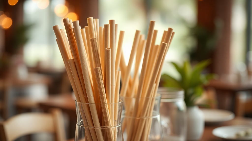 Eco-friendly Bamboo Drinking Straws at catering event