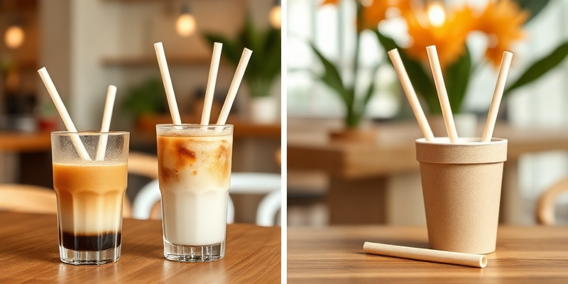 Eco-Friendly Compostable Straws for Cafes | NatureBioEco - Sugarcane Straws in Commercial Use