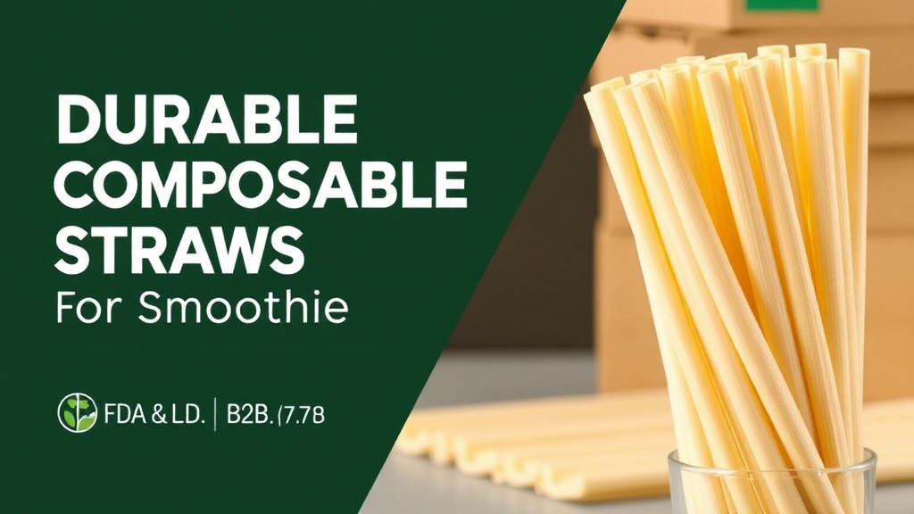 Durable Compostable Straws for Smoothies | FDA & LFGB Certified - Eco-Friendly Sugarcane Straws for B2B