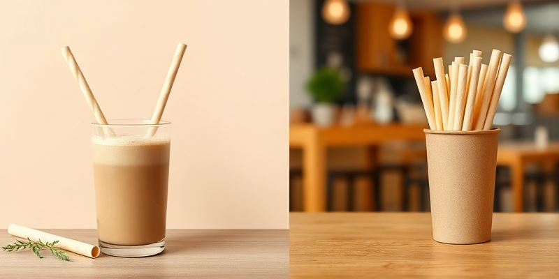 Durable Compostable Straws for Smoothies | FDA & LFGB Certified - Sugarcane Straws in Commercial Use