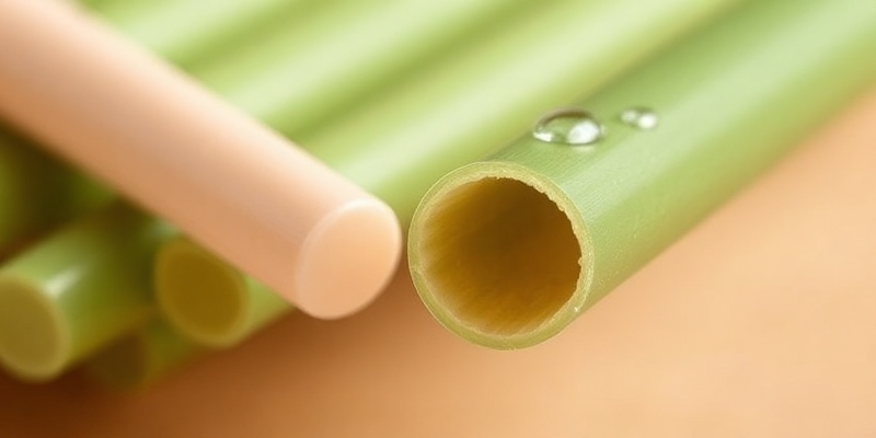 Eco-Friendly Compostable Straws for Sports Venues | NatureBioEco - Close-Up of Compostable Sugarcane Straw Texture