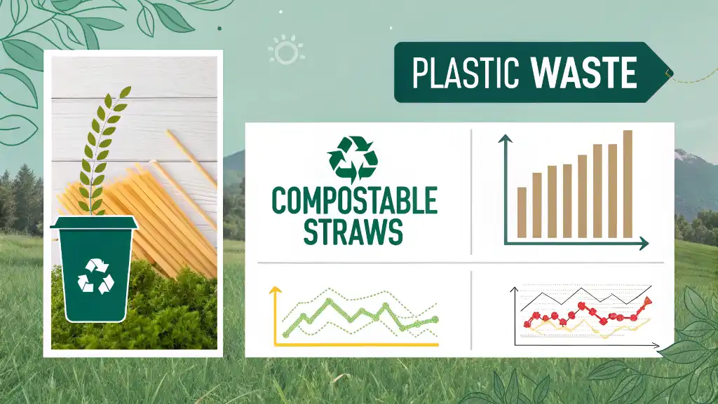 Compostable straws reduce plastic waste, eco-friendly alternative.