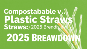 Comparison of compostable and plastic straws in 2025.