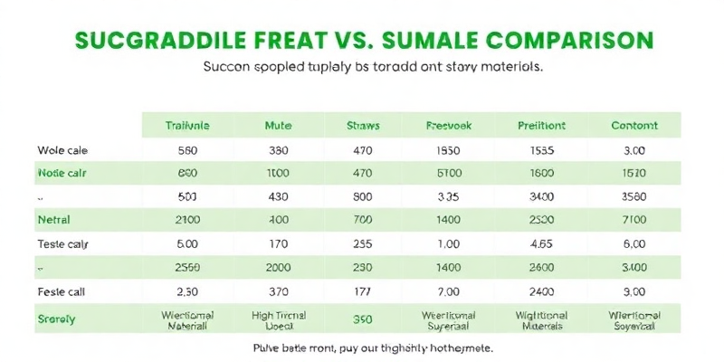 A comparison chart of Eco-friendly sugarcane biodegradable straws wholesale vs. traditional materials