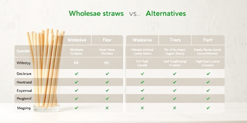 A detailed comparison chart of Eco-friendly sugarcane biodegradable straws wholesale versus alternatives