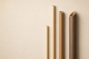 6mm, 8mm and 12mm plant-based drinking straws shown side by side for size comparison